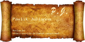 Pavlik Julianna névjegykártya